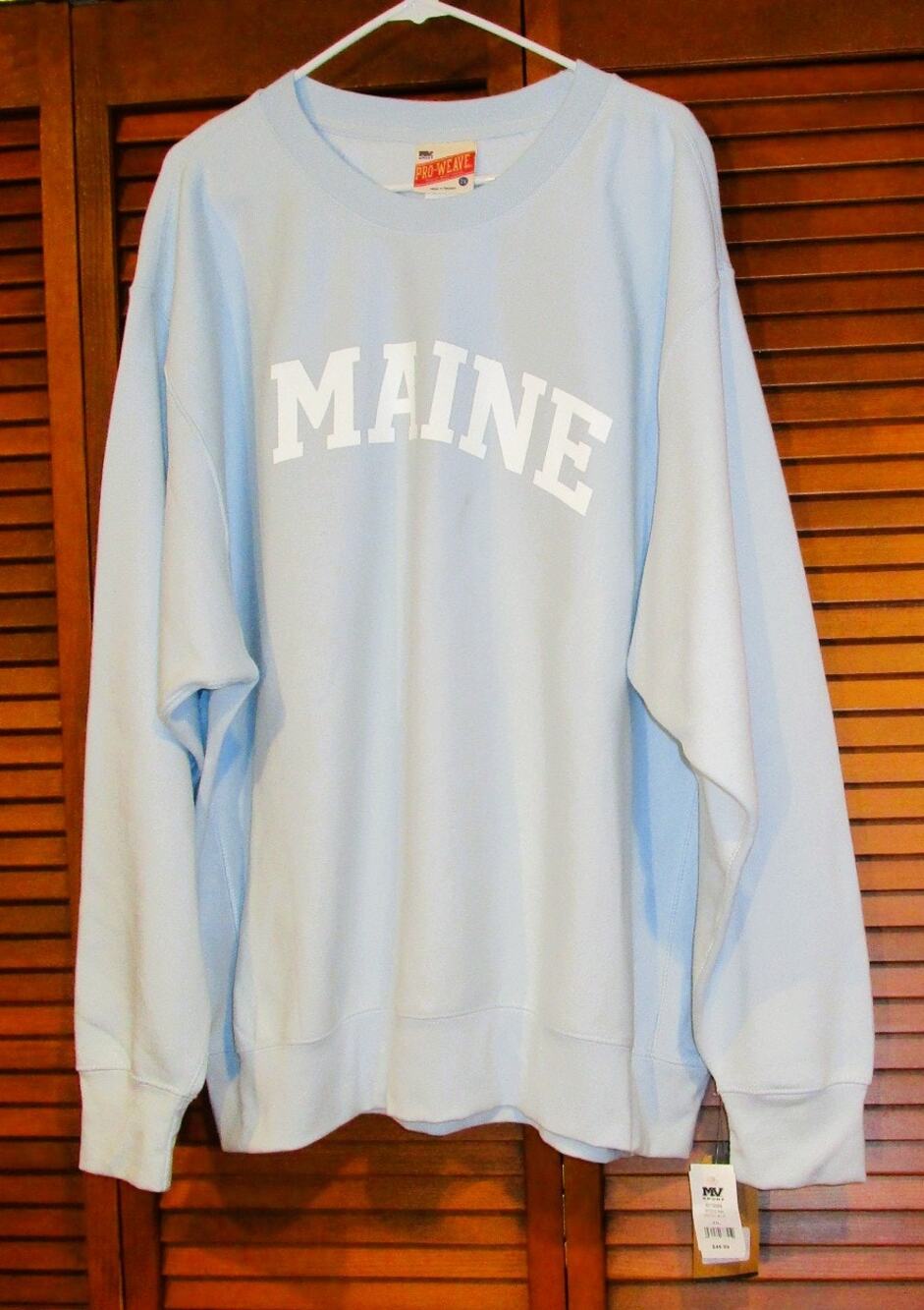 MV Sport Men's Maine Sweatshirt Size 2X Arctic Blue Fleece Lined Crewneck